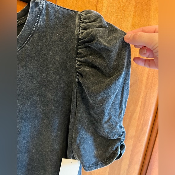 NWT Retro Style Acid Washed Puff Sleeve Dress - Picture 3 of 7